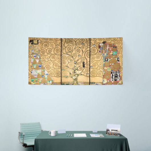 Gustav Klimt - Stoclet Frieze Tree of Life Spandoek (Beurs)
