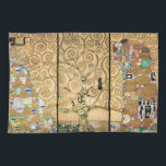 Gustav Klimt - Stoclet Frieze Tree of Life Theedoek<br><div class="desc">Stoclet Frieze Triptych: Boom van leven,  vervulling,  verwachting - Gustav Klimt,  Cardboard,  1909</div>