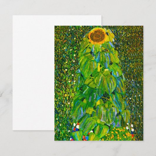 Gustav Klimt Sunflower Invitations Kaart (Voorkant / Achterkant)