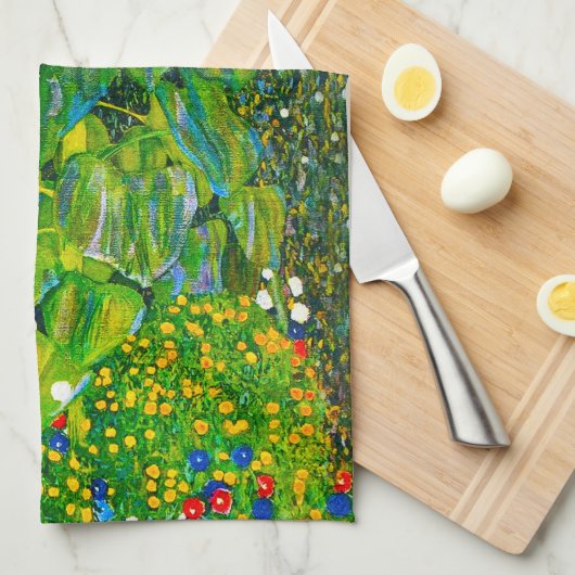 Gustav Klimt Sunflower Kitchen Towel Theedoek (Quarter Fold)