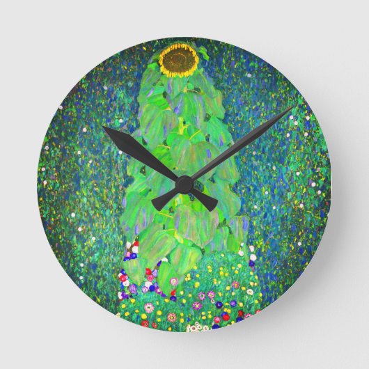 Gustav Klimt Sunflower Ronde Klok (Voorkant)