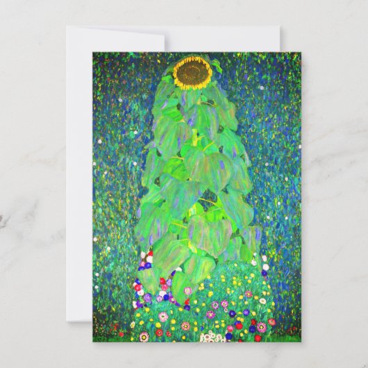 Gustav Klimt Sunflower Save The Date (Voorkant)