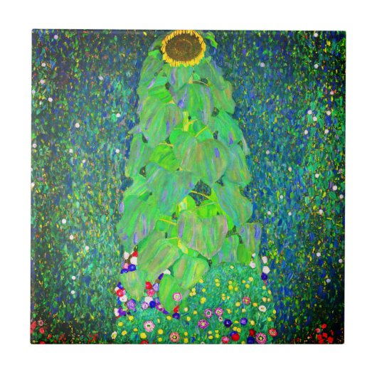 Gustav Klimt Sunflower Tegeltje (Voorkant)