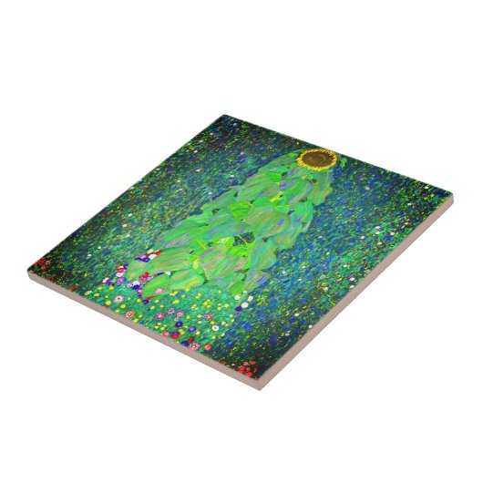 Gustav Klimt Sunflower Tegeltje (Zijkant)