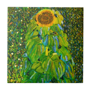 Gustav Klimt Sunflower Tile Tegeltje