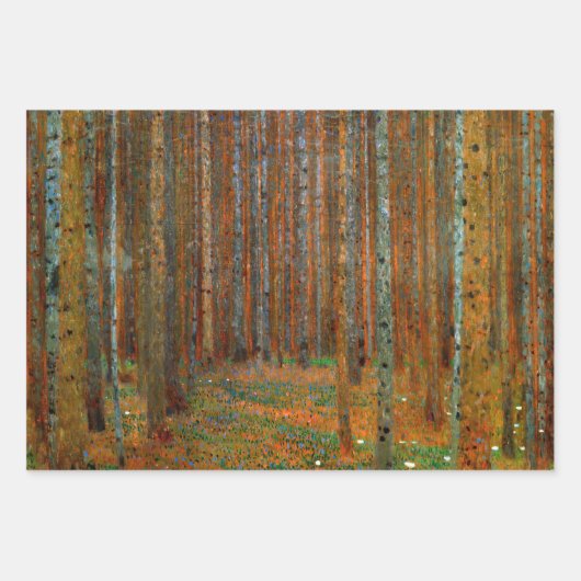 Gustav Klimt - Tannenwald dennenbos Inpakpapier Vel (Voorkant)