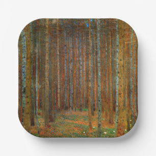 Gustav Klimt - Tannenwald Dennenbos Papieren Bordje