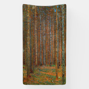 Gustav Klimt - Tannenwald dennenbos Spandoek