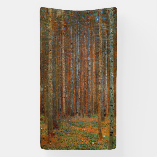 Gustav Klimt - Tannenwald dennenbos Spandoek (Verticaal)