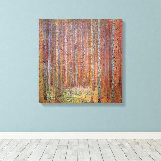 Gustav Klimt - Tannenwald I Canvas Afdruk (Insitu (Houten vloer))