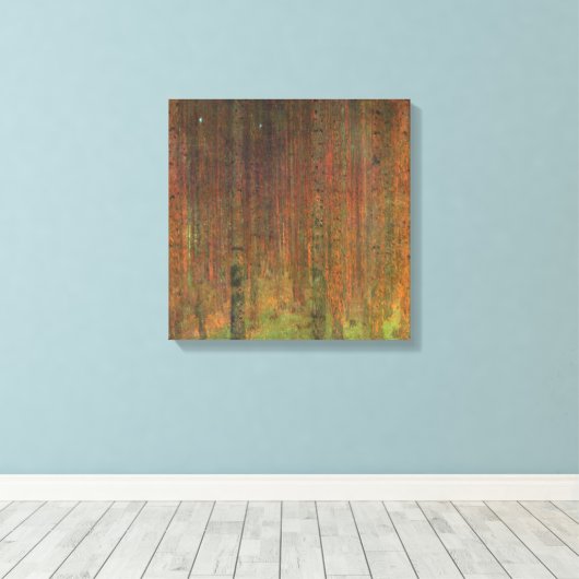 Gustav Klimt - Tannenwald II Canvas Afdruk (Insitu (Houten vloer))