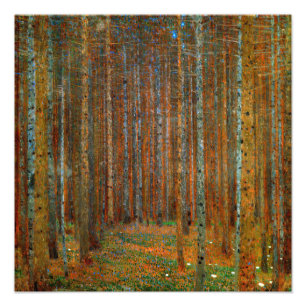 Gustav Klimt - Tannenwald Pijnbos Foto Afdruk