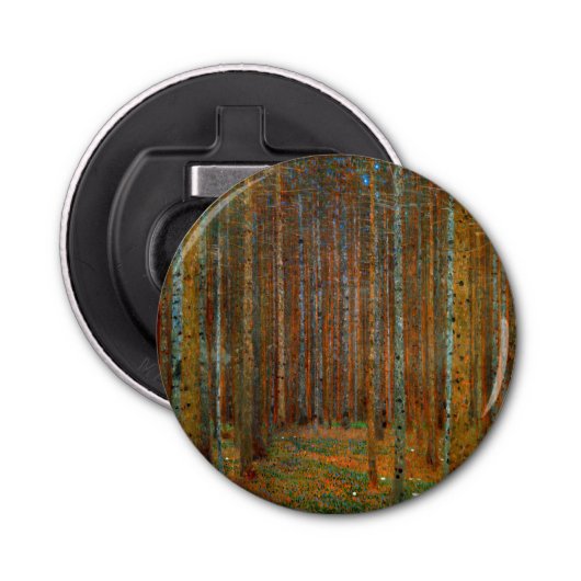 Gustav Klimt - Tannenwald Pine Forest Button Flesopener (Voorkant)