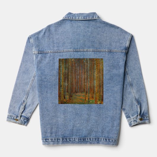 Gustav Klimt - Tannenwald Pine Forest Denim Jacket (Achterkant)