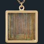Gustav Klimt - Tannenwald Pine Forest Goud Vergulden Ketting<br><div class="desc">Fir Forest / Tannenwald Pine Forest - Gustav Klimt,  Oil on Canvas,  1902</div>
