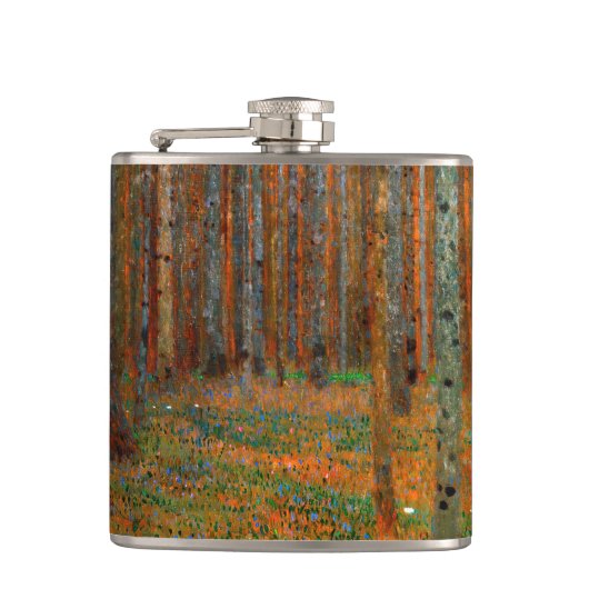Gustav Klimt - Tannenwald Pine Forest Heupfles (Voorkant)