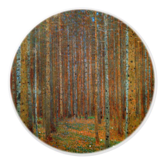 Gustav Klimt - Tannenwald Pine Forest Keramische Knop (Voorkant)
