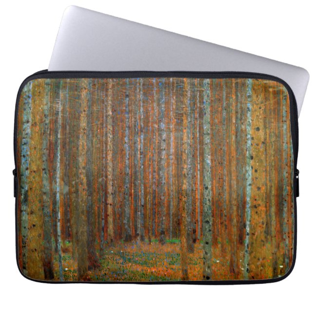 Gustav Klimt - Tannenwald Pine Forest Laptop Sleeve (Voorkant)