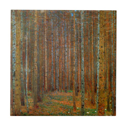 Gustav Klimt - Tannenwald Pine Forest Tegeltje (Voorkant)