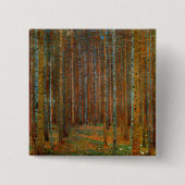 Gustav Klimt - Tannenwald Pine Forest Vierkante Button 5,1 Cm (Voorkant)