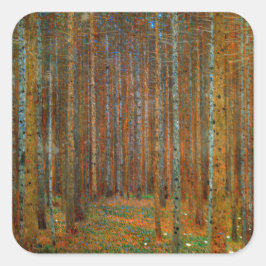 Gustav Klimt - Tannenwald Pine Forest Vierkante Sticker