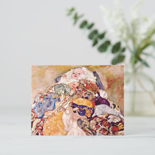 Gustav Klimt - The Baby Cradle - Newborn Briefkaart (Staand voorkant)