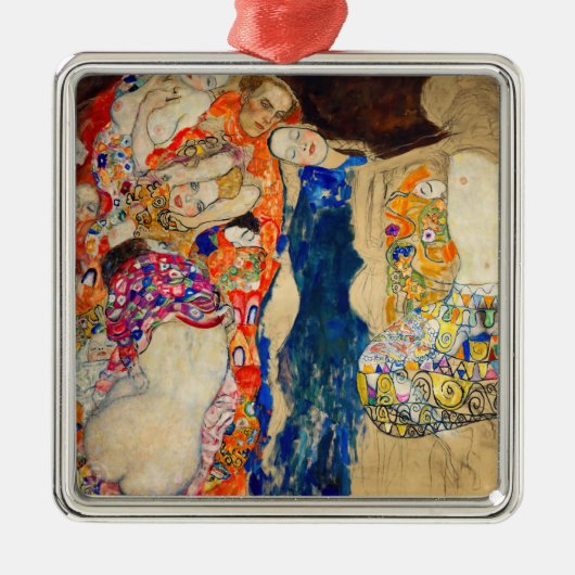 Gustav Klimt - The Bride (onafgewerkt) Metalen Ornament (Voorkant)