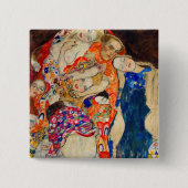 Gustav Klimt - The Bride (onafgewerkt) Vierkante Button 5,1 Cm (Voorkant)