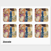 Gustav Klimt - The Bride (onafgewerkt) Vierkante Sticker (Vel)
