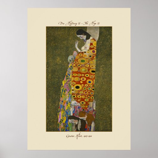 Gustav Klimt The Hope II 1907-1908 Poster Print (Voorkant)