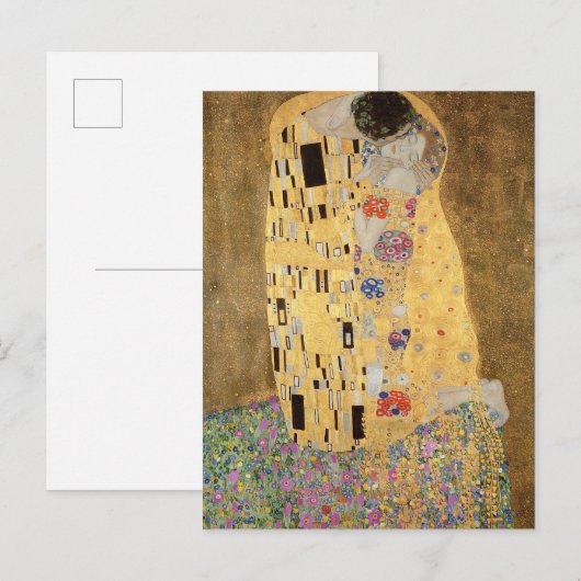 Gustav Klimt | The Kiss, 1907-08 Briefkaart (Voorkant / Achterkant)