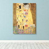 Gustav Klimt | The Kiss, 1907-08 Canvas Afdruk (Insitu (Houten vloer))