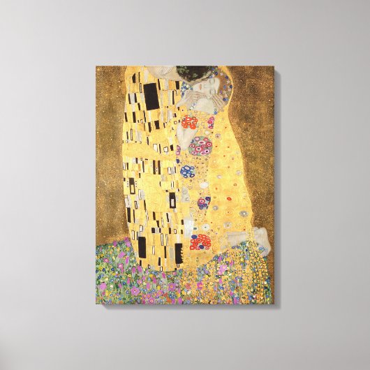 Gustav Klimt | The Kiss, 1907-08 Canvas Afdruk (Voorkant)