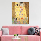 Gustav Klimt | The Kiss, 1907-08 Canvas Afdruk (Insitu (Woonkamer))
