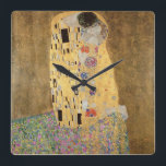 Gustav Klimt | The Kiss, 1907-08 Vierkante Klok<br><div class="desc">The Kiss,  1907-08 | door Gustav Klimt | Art Location: Osterreichische Galerie Belvedere,  Wenen,  Oostenrijk | Oostenrijkse artiest | Collectie Afbeelding nummer: XAM601</div>