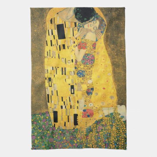 GUSTAV KLIMT - The kiss 1907 Theedoek (Verticaal)