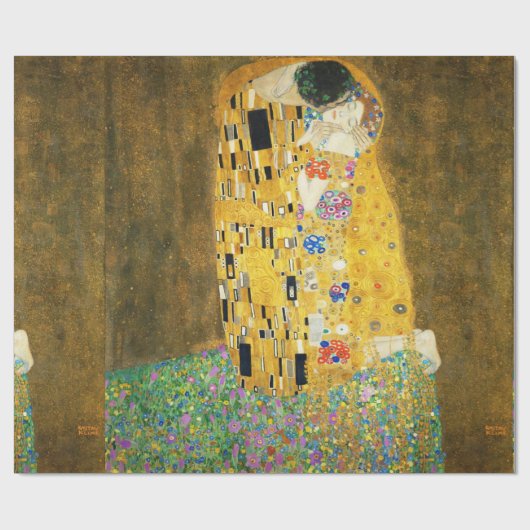 Gustav Klimt The Kiss  Art Nieuw schilderen Cadeaupapier (Vlak)