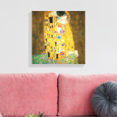 Gustav Klimt The Kiss Art Nieuw schilderen Canvas Afdruk (Insitu (Woonkamer))