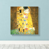 Gustav Klimt The Kiss Art Nieuw schilderen Canvas Afdruk (Insitu (Houten vloer))