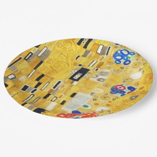 Gustav Klimt The Kiss Art Nieuw schilderen Papieren Bordje (Gekanteld)