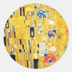 Gustav Klimt The Kiss  Art Nieuw schilderen Ronde Sticker