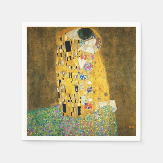 Gustav Klimt The Kiss  Art Nieuw schilderen Servetten (Voorkant)