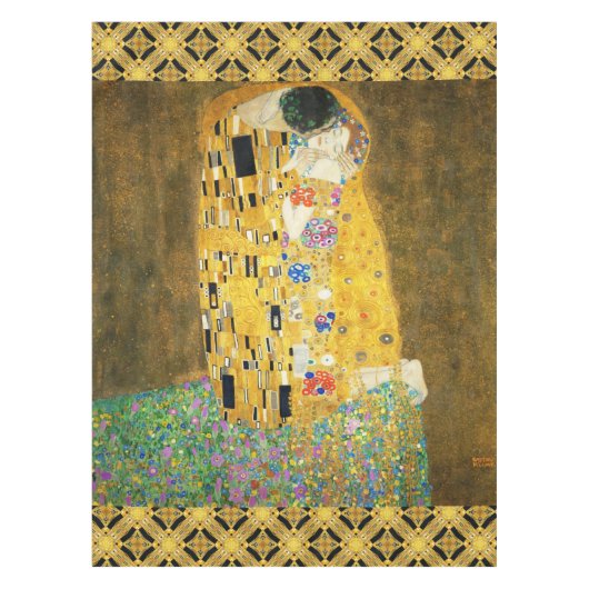 Gustav Klimt The Kiss  Art Nieuw schilderen Tafelkleed (Voorkant)