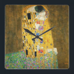 Gustav Klimt The Kiss  Art Nieuw schilderen Vierkante Klok<br><div class="desc">Gustav Klimt The Kiss Art Nouveau Painting The Kiss (in het Duits: Der Kuss) werd tussen 1907 en 1908 geschilderd door de Oostenrijkse symbolistische schilder Gustav Klimt, het hoogtepunt van zijn Gouden Periode, toen hij een aantal werken in een soortgelijke geslepen stijl schilderde. Het schilderij wordt algemeen beschouwd als een...</div>