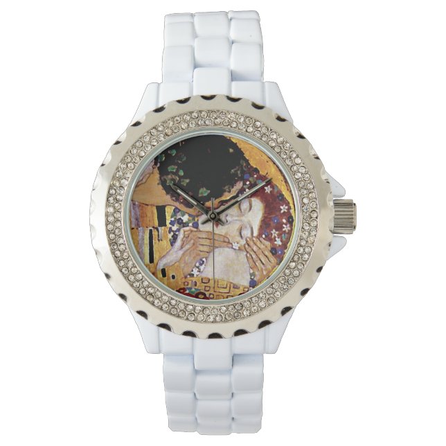 Gustav Klimt - The Kiss -  Art Nouveau Horloge (Voorkant)