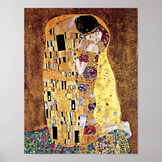 Gustav Klimt - The Kiss -  Art Nouveau Poster (Voorkant)