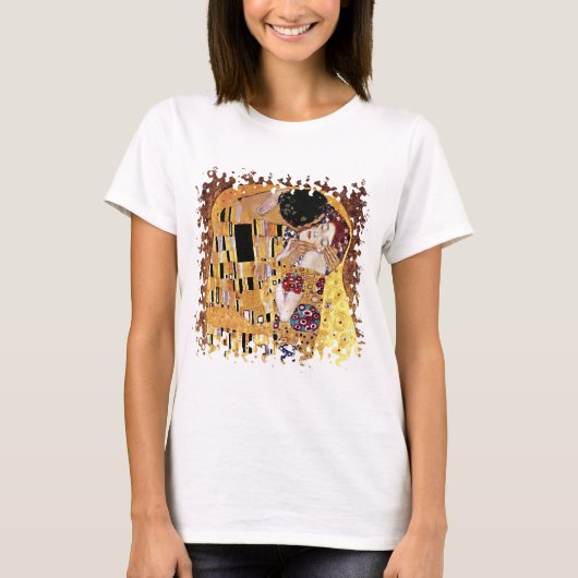 Gustav Klimt - The Kiss - Art Nouveau T-shirt (Voorkant)