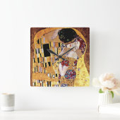 Gustav Klimt - The Kiss -  Art Nouveau Vierkante Klok (Huis)