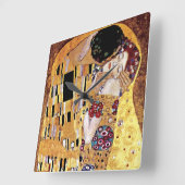 Gustav Klimt - The Kiss -  Art Nouveau Vierkante Klok (Hoek)