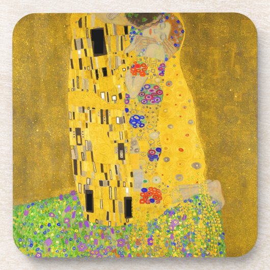 Gustav Klimt The Kiss Bier Onderzetter (Voorkant)